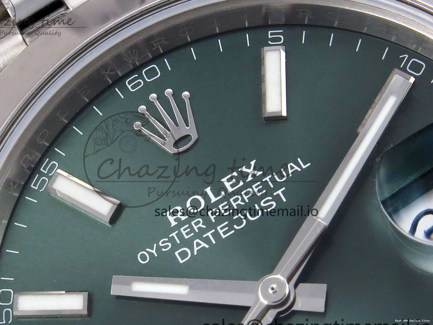 Best AAA Replica Sites 904L on VSF Dial DateJust FreshLook 1282 Edition 41 VS 126330 Green SS Jubilee Bracelet 1:1 Best 0115